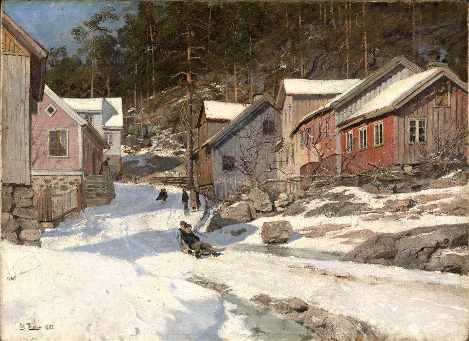 Frits Thaulow - Street in Kragerø - NG.M.00299 - National Museum of Art, Architecture and Design