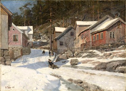 Frits Thaulow - Street in Kragerø - NG.M.00299 - National Museum of Art, Architecture and Design