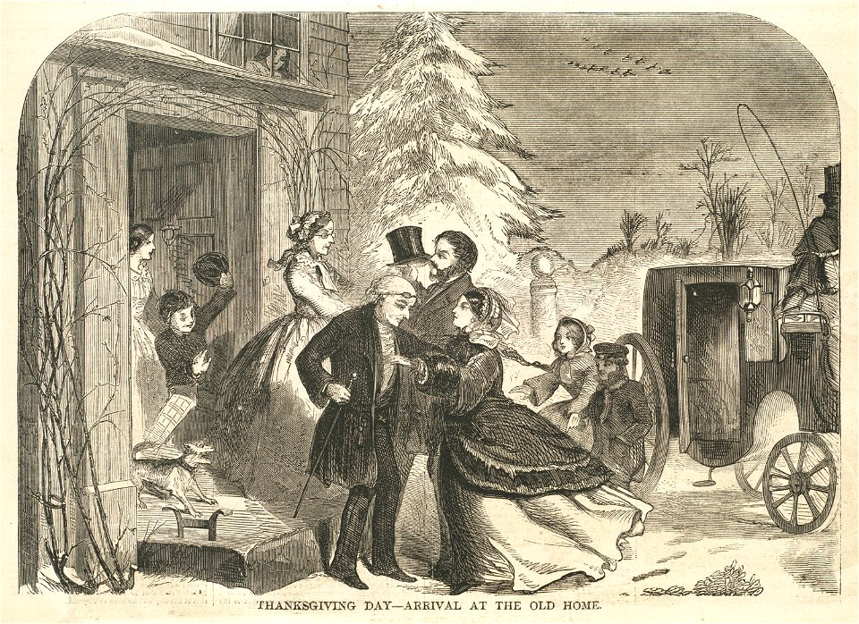 Thanksgiving Day -- Arrival at the old home (Boston Public Library)