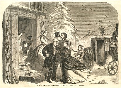 Thanksgiving Day -- Arrival at the old home (Boston Public Library)