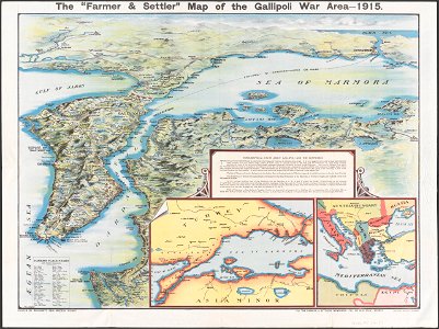 The Farmer & Settler map of Gallipoli War area - 1915