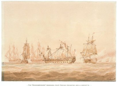 The 'Agamemnon' engaging the 'Ça Ira', 13 March 1795 RMG PW5872