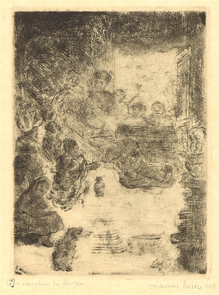 The Adoration of the Shepherds, print by James Ensor, 1888, Prints Department, Royal Library of Belgium, S. III 68835