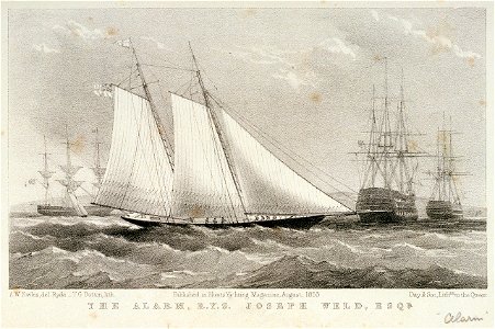 The Alarm R.Y.S. Joseph Weld, Esqr. Published in Hunt's Yachting Magazine August, 1853 RMG PU6513