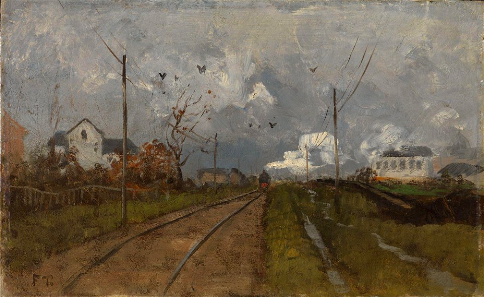 Frits Thaulow - The Train is arriving - NG.M.02360 - National Museum of Art, Architecture and Design