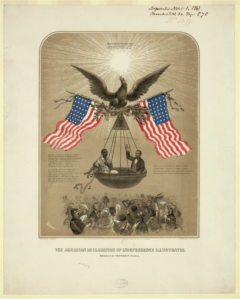 The American Declaration of Independence illustrated - Fabronious ; designed by R. Thayer ; L. Prang & Co. Lith., Boston. LCCN2004665361