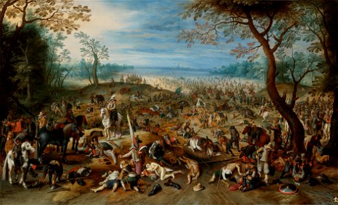 The aftermath of a battle (by Sebastian Vrancx and Studio - Jan Breughel the Younger)