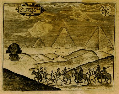 The Agyptian Pyramids & Colossus - Sandys George - 1615. Free illustration for personal and commercial use.