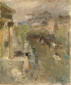 Frits Thaulow - View from Paris near the Madeleine Church - NG.M.01240 - National Museum of Art, Architecture and Design. Free illustration for personal and commercial use.