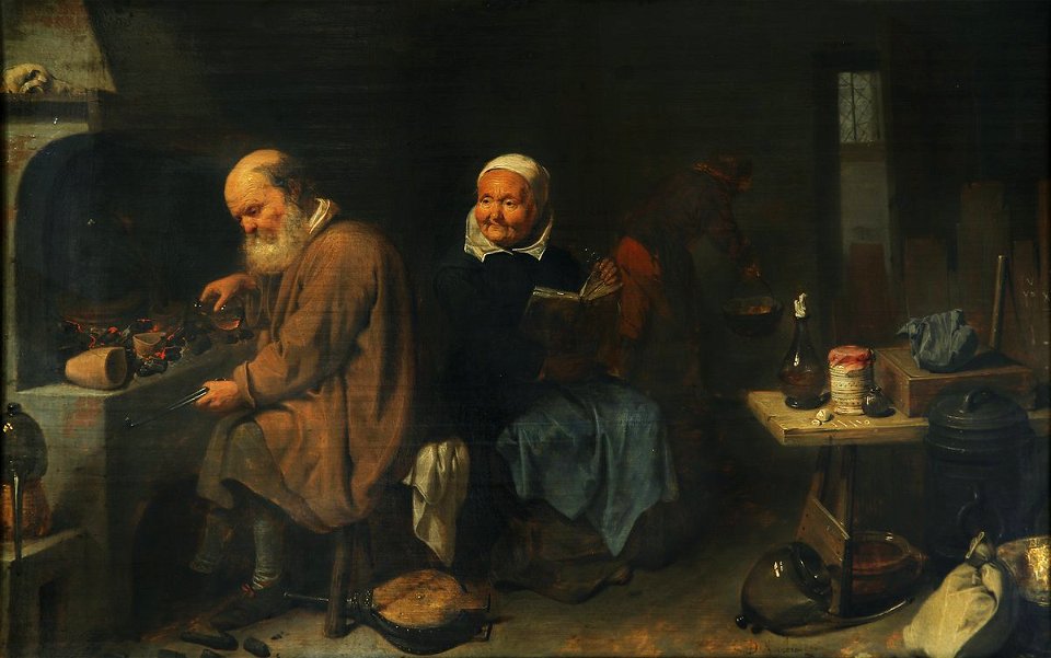 The Alchemist by David Rijckaert (III) Museum of Fine Arts, Budapest 53.494