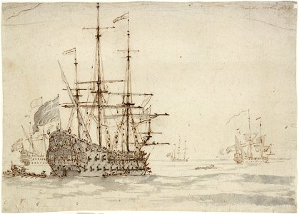 The 'Royal Oak' at anchor RMG PW6881