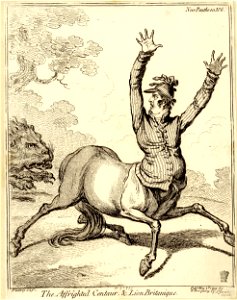 The Affrighted Centaur, & Lion Britanique. (BM 1851,0901.977)