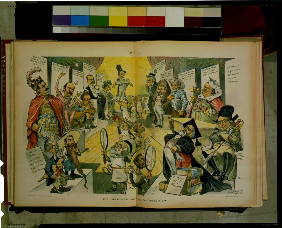 The press view at the candidate show - Dalrymple ; J. Ottmann Lith. Co., Puck Building, N.Y. LCCN97515738