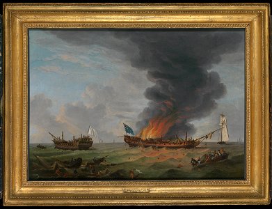 The 'Quebec' and 'Surveillante' in Action, 6 October 1779 RMG L9746