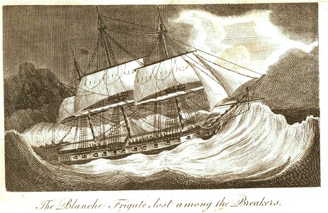 The 'Blanche' frigate, lost among the Breakers (4 Mar 1807) RMG PU6063