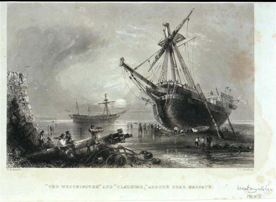 The 'Westminster' and 'Claudine', ashore near Margate RMG PU6440