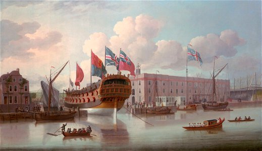 The 'St Albans' Floated out at Deptford, 1747 RMG BHC1046