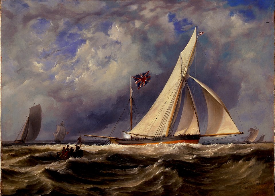 The 193 ton yacht Alarm in a light swell