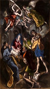 The Adoration of the Shepherds, El Greco. Free illustration for personal and commercial use.