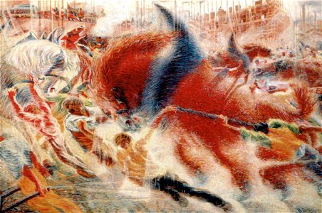 The City Rises by Umberto Boccioni 1910. Free illustration for personal and commercial use.