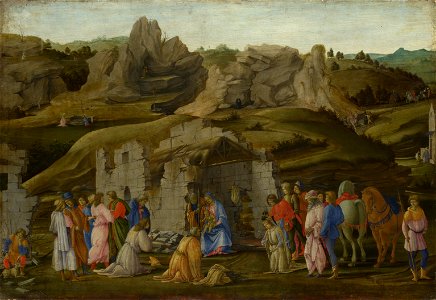 The Adoration of the Kings (Filippino Lippi). Free illustration for personal and commercial use.