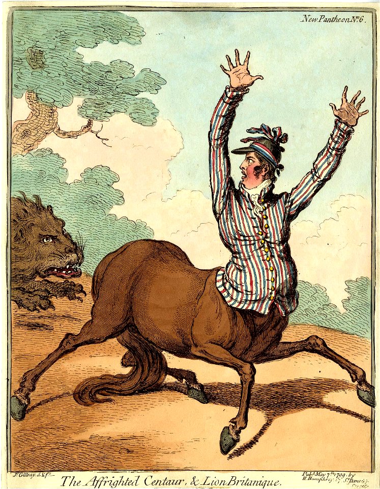The Affrighted Centaur, & Lion Britanique. (BM 1868,0808.12519)