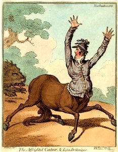 The Affrighted Centaur, & Lion Britanique. (BM 1868,0808.12519)
