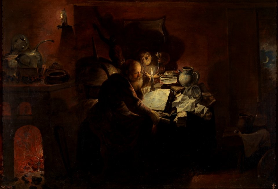 The Alchemist by David Rijckaert (III) Museo del Prado P001730
