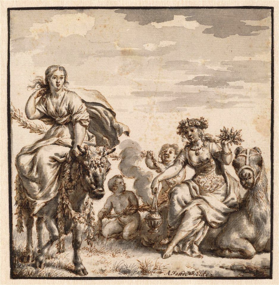 The Continents of Europe and Asia by Adriaen van de Velde