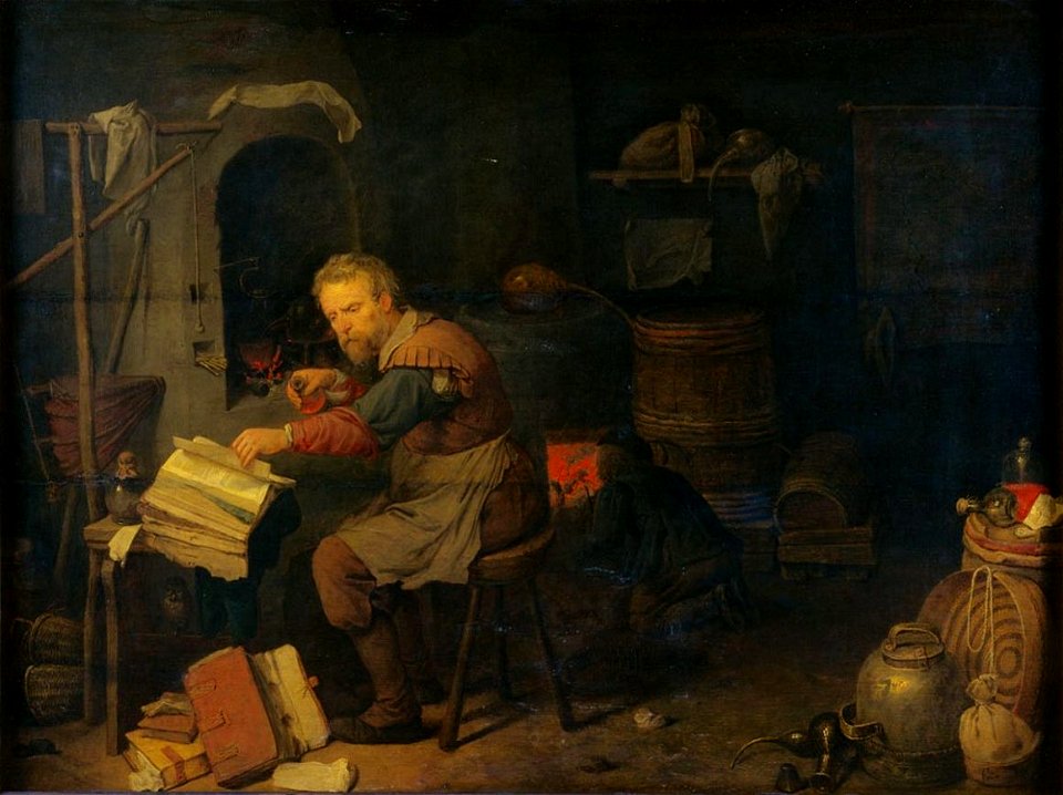 The Alchemist by David Rijckaert (III) Museum of Fine Arts, Budapest 733
