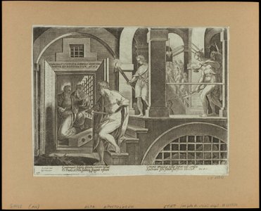 The Conversion of The Warder 1582 print by Stradanus, S.I 55813, Prints Department, Royal Library of Belgium
