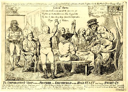 The corporation's visit to their brother in Smithfield or the hog's feast on being sworn-in. (BM 1868,0808.5922)