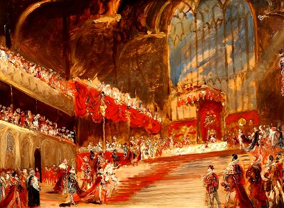 The Coronation Banquet of H.M. King George IV. Free illustration for personal and commercial use.