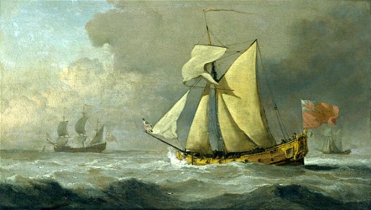 The Cleveland Yacht at sea in a fresh breeze RMG F6914