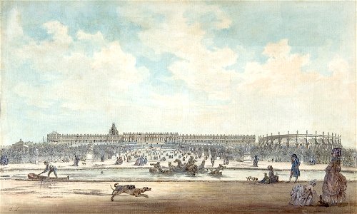 The Château de Versailles Seen from the Gardens, 1779