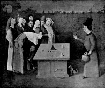 The Conjurer by Hieronymus Bosch (Vermeylen 1939). Free illustration for personal and commercial use.