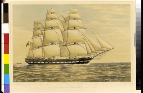 The clipper Ship 'Malabar', 1350 Tons, to Richard Green Esqr and Capt H. H. Consitt RMG PY9319