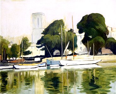 The Church and Harbor at La Rochelle Albert Marquet (1920)