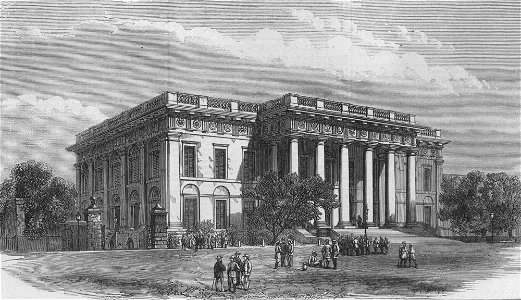 The Court House at Calcutta, a wood engraving from the Illustrated London News, 1871. Free illustration for personal and commercial use.