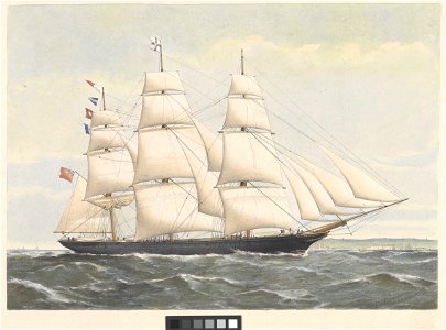 The Clipper Ship Nicoya 1100 Tons Burthen. W.C. Jones, Commander (before letters) RMG py0691