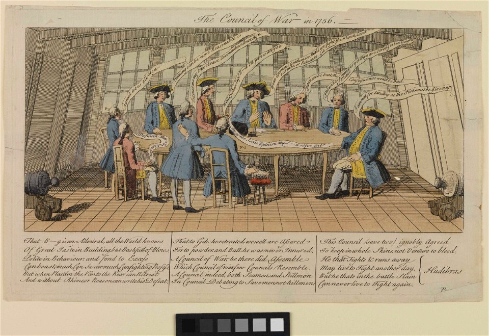 The Council of war in 1756. (caricature) RMG PU4801
