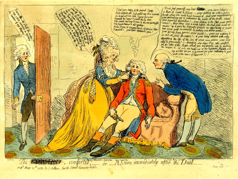 The coward, comforted,-or-a scene immediately after the duel. (BM 1868,0808.5863)