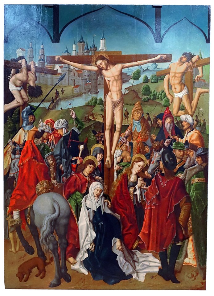 The Crucifixion by Maestro Bartolomé or workshop, 1480-1488, oil on panel - University of Arizona Museum of Art - University of Arizona - Tucson, AZ - DSC08387FXD