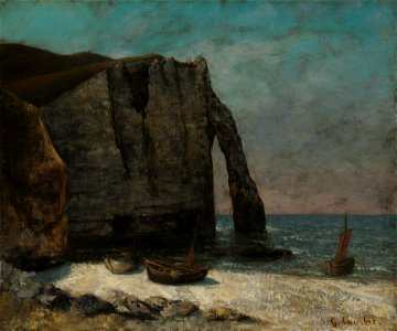The Cliff at Étretat, by Gustave Courbet, Cleveland Museum of Art, 1929.465. Free illustration for personal and commercial use.