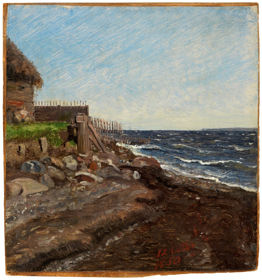 The Coast at Hellebæk. Study (Jørgen Roed) - Nationalmuseum - 212133