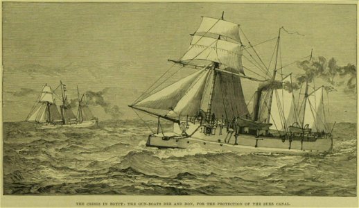 The crisis in Egypt, The gun-boats Dee and Don, for protection of the Suez Canal - ILN 1882