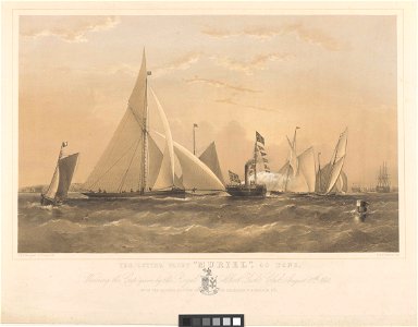 The Cutter Yacht Muriel, 40 Tons, Winning the Cup given by the Royal Albert Yacht Club, August 19th 1869 RMG PY8776