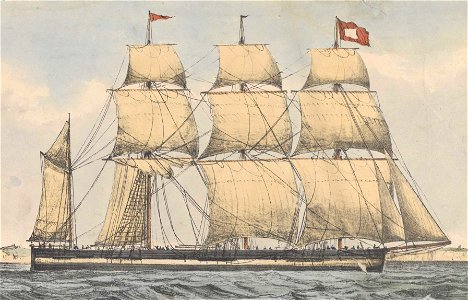 The Columbus, Captn. Wm McKellar, was built at Quebec 1824 by Charles Wood, of Port Glasgow, (gives dimensions and with plan of hull) RMG PY0540 (cropped)