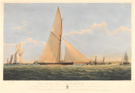 The Cutter Yacht Volante, 59 Tons, Winning the Royal Thames Yacht Club First Ocean Match at Harwich June 4th 1864 RMG PY8689