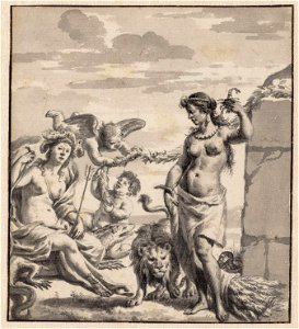 The Continents of Africa and America by Adriaen van de Velde